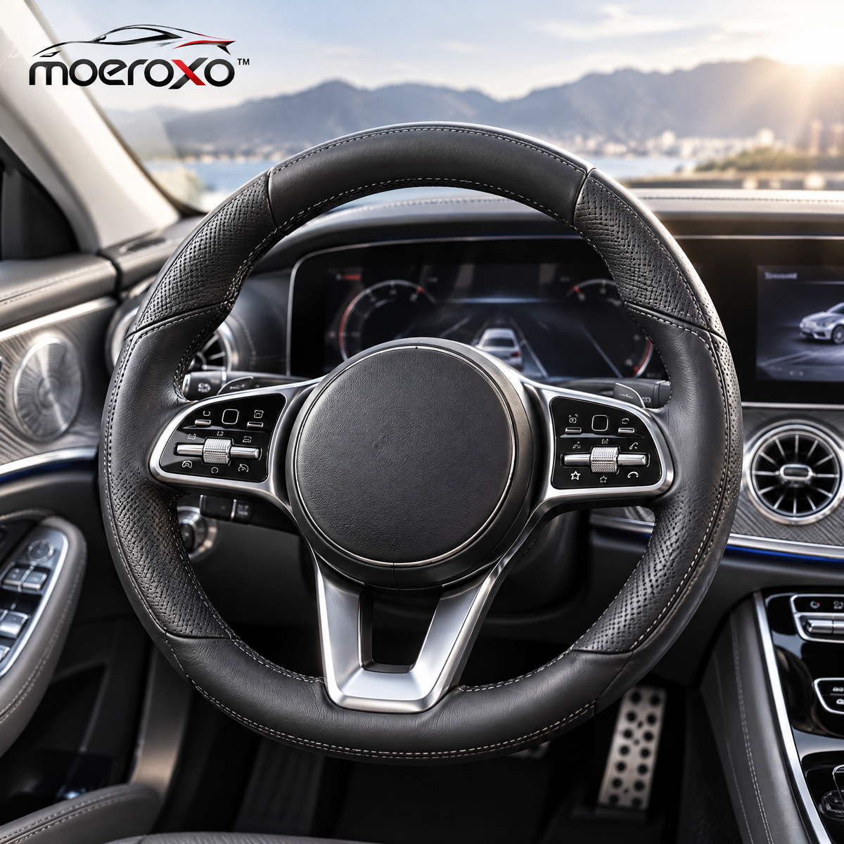 moeroxo™ Premium Leather Steering Wheel Cover