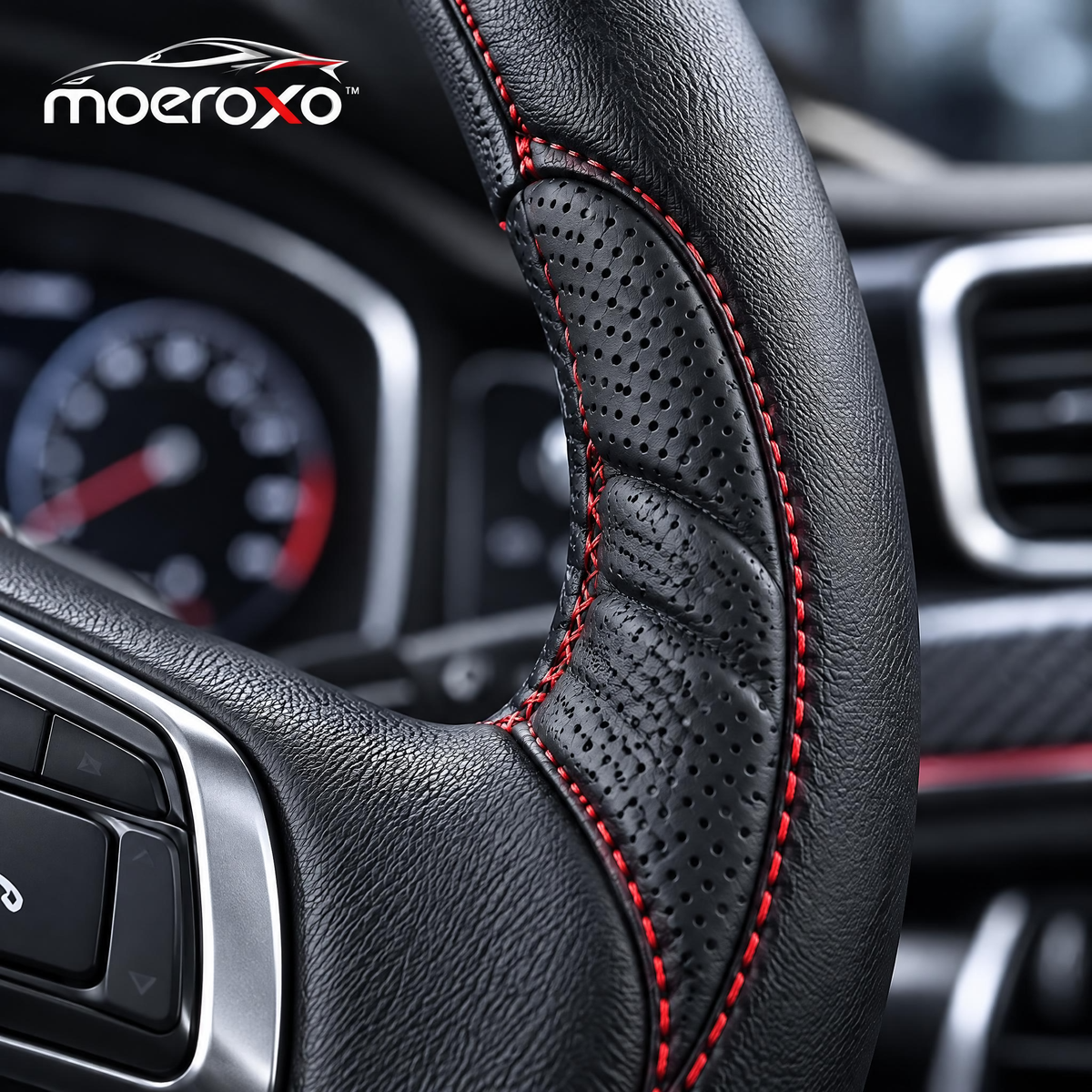 moeroxo™ Premium Leather Steering Wheel Cover