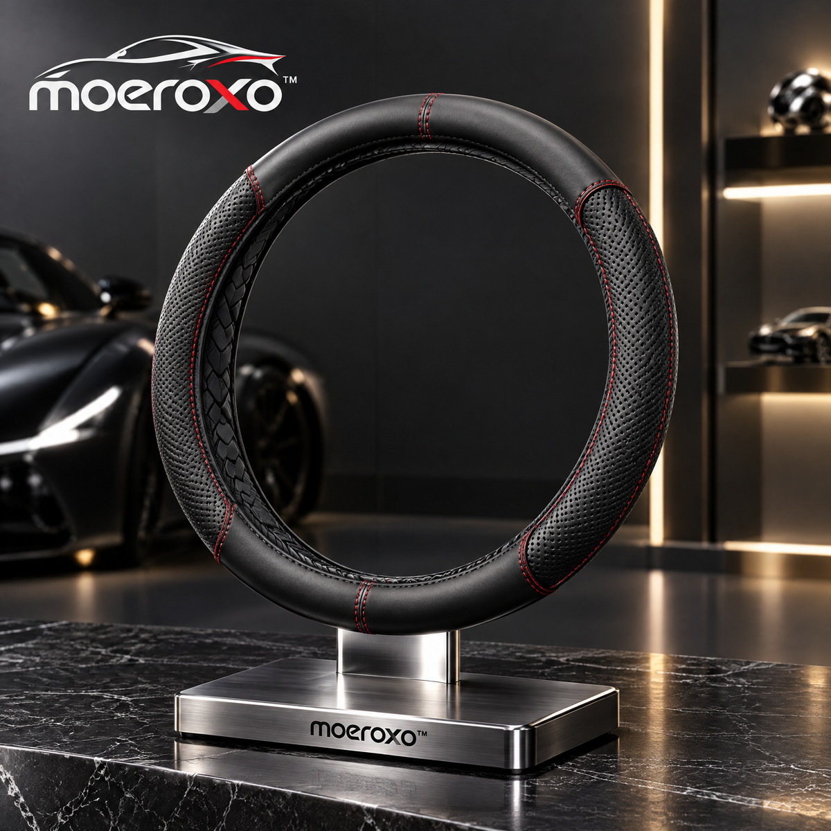 moeroxo™ Premium Leather Steering Wheel Cover
