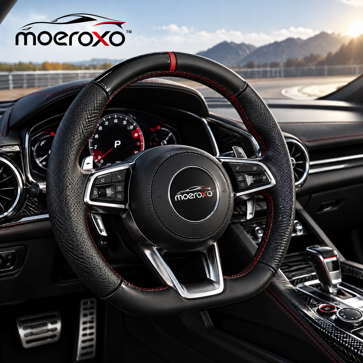 moeroxo™ Premium Leather Steering Wheel Cover