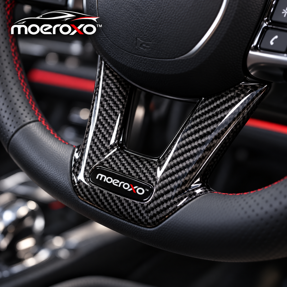 moeroxo™ Carbon Fiber Steering Wheel Trim Cover