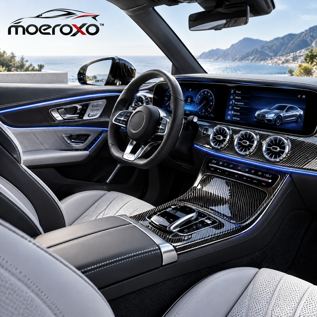 moeroxo™ Carbon Fiber Center Console Cover