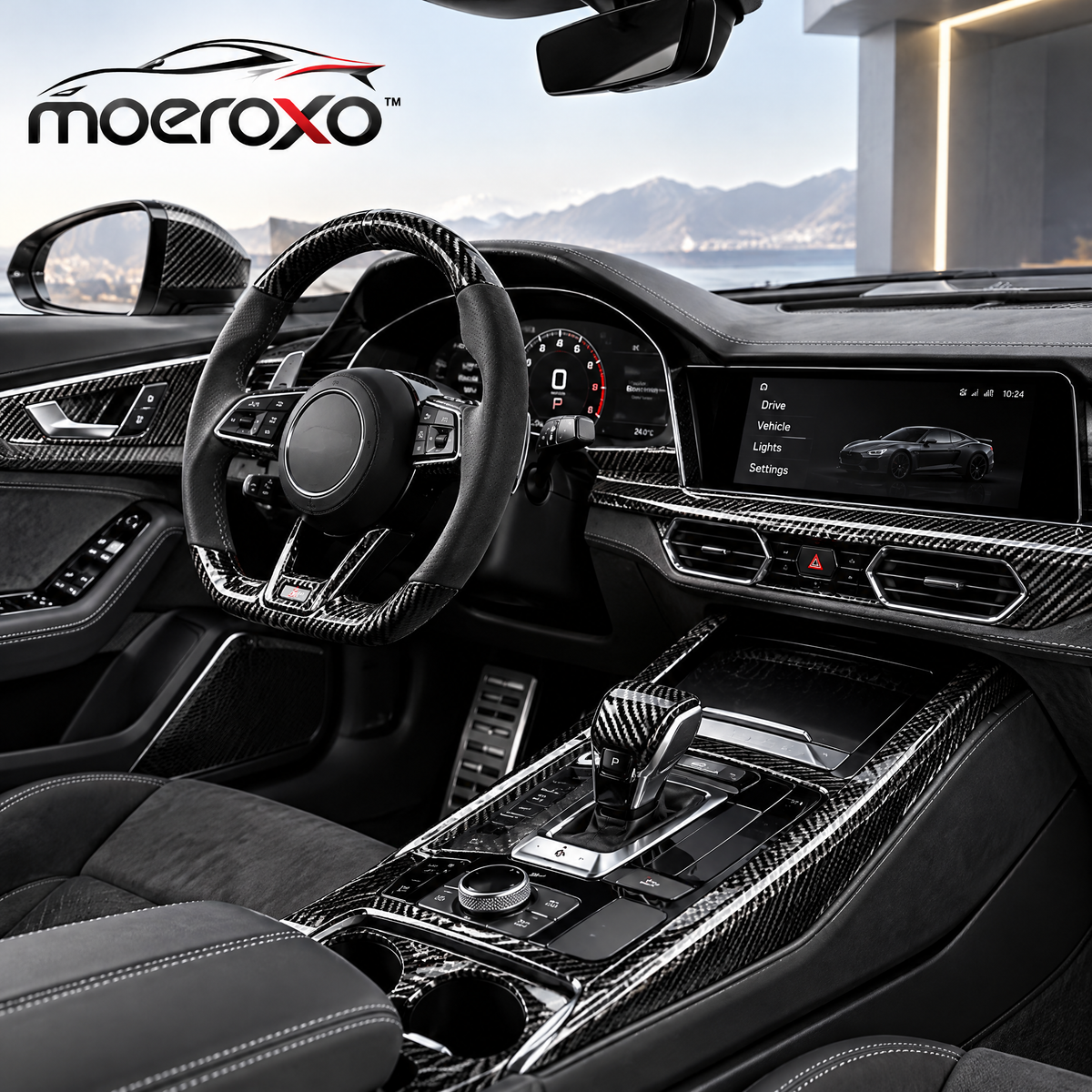 moeroxo™ Carbon Fiber Center Console Cover
