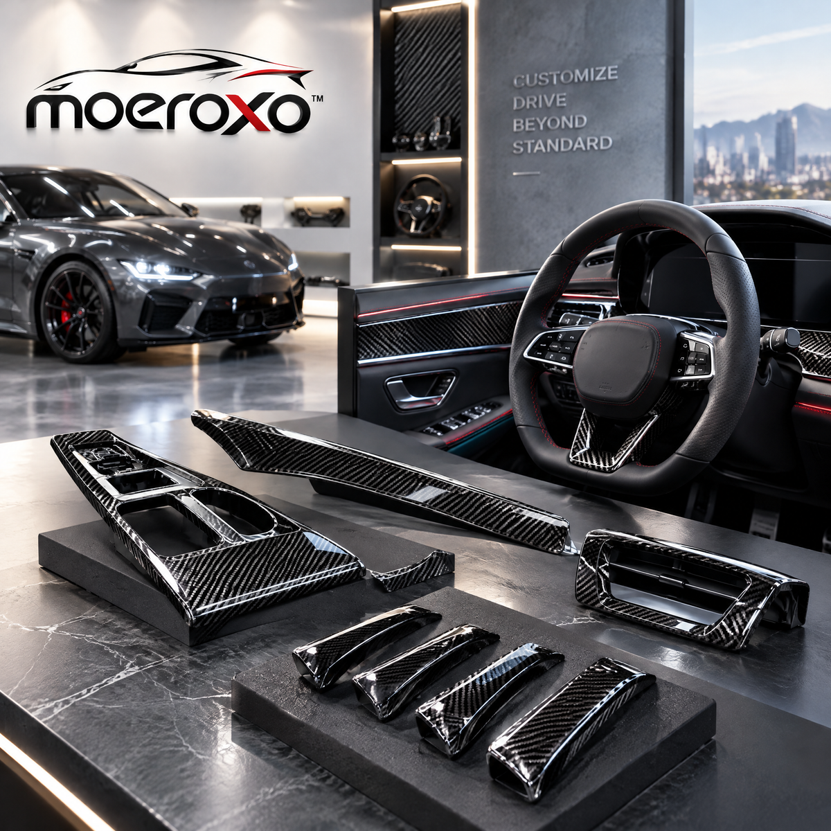 moeroxo™ Carbon Fiber Interior Trim Kit