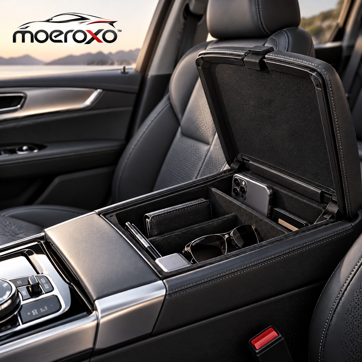 moeroxo™ Car Armrest Storage Box Organizer